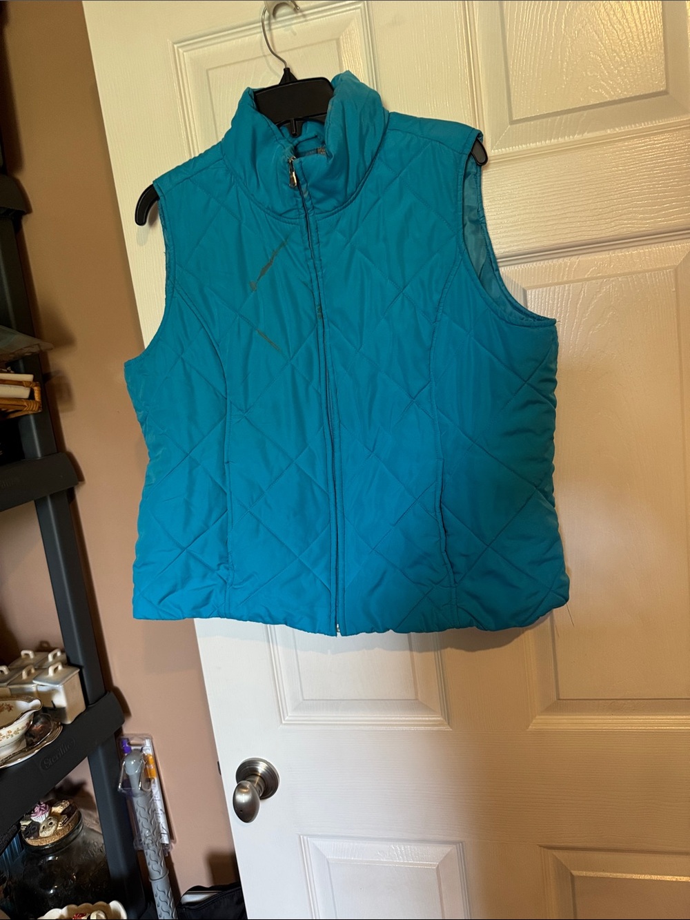 Quilted Turquoise Sleeveless Puffer Vest
